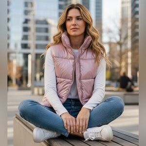 Deluc Pink Puffer Vest Size Medium